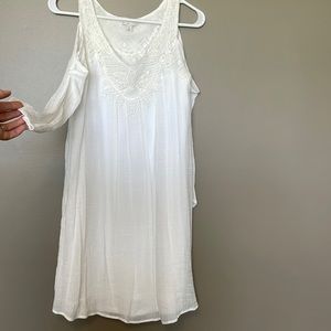 Cold shoulder white dress